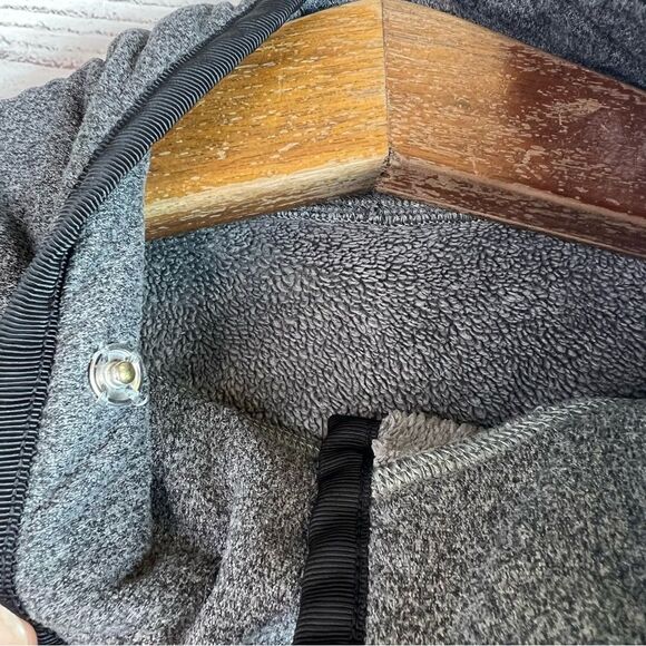 Ivivva Lululemon Girls Big Business Asymmetric Wrap Jacket Size 12 Gray Fleece - Picture 8 of 14